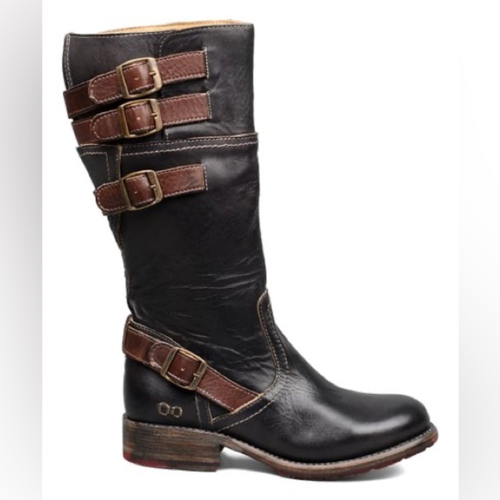 BED STU Black Rustic Teak Dorset Leather Boots 
Size 8